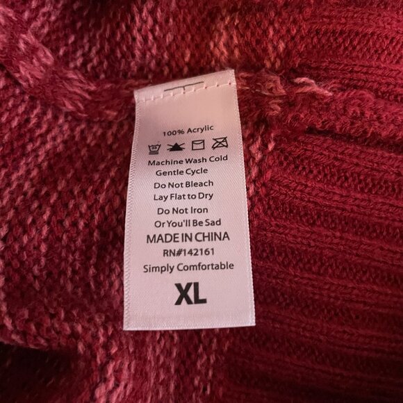 Lularoe Women XL Maroon Red Heathered Harper Sweater Knit Long Sleeve Stretch - Picture 9 of 9